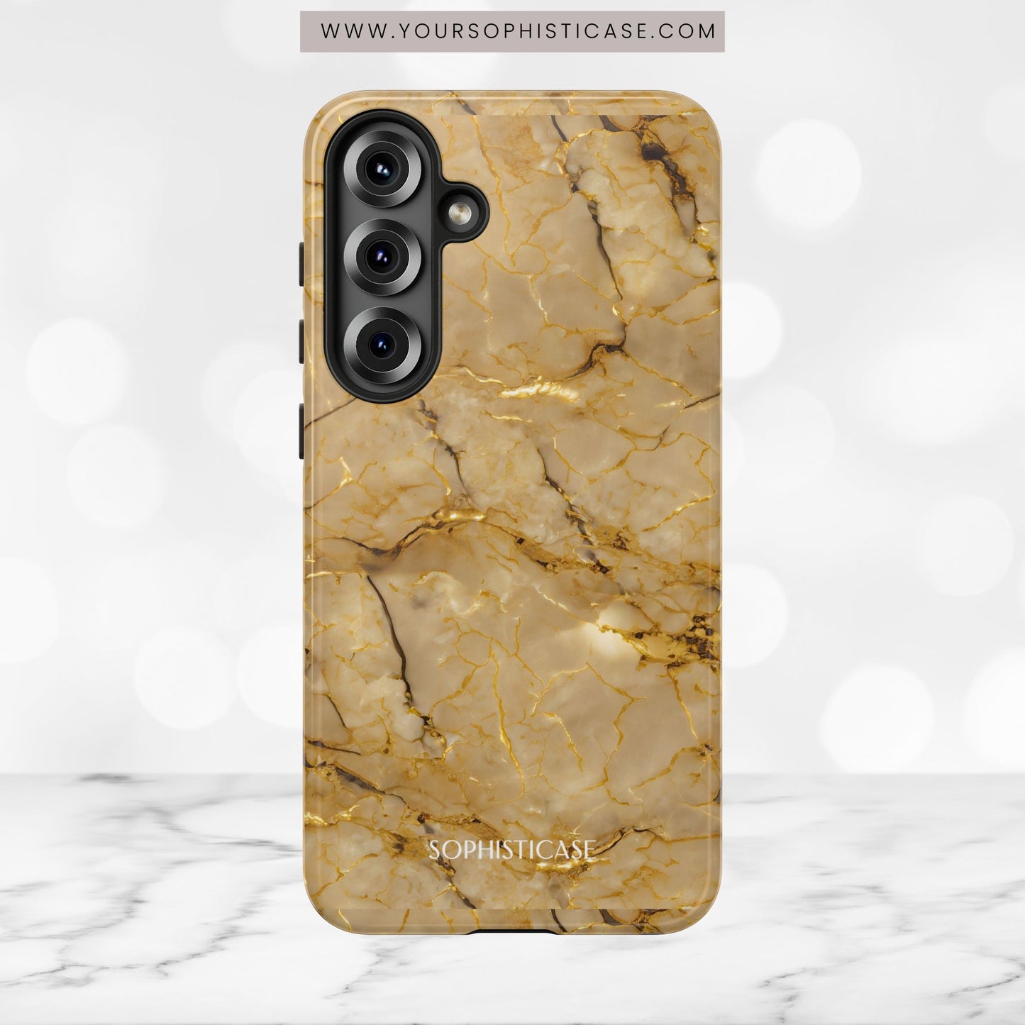 Marble Opulence in Gold - iPhone Case, Samsung Galaxy Case, Google Pixel Case