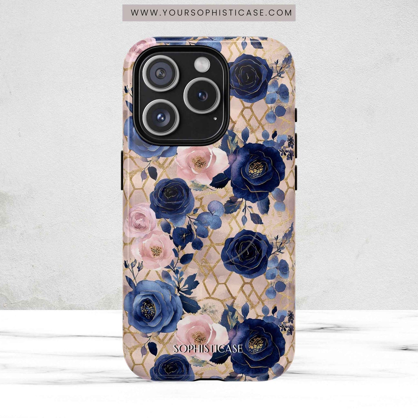 Royal Floral in Navy Blush - iPhone Magsafe Case