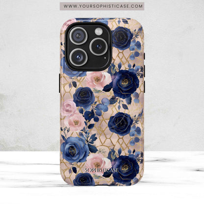 Royal Floral in Navy Blush - iPhone Magsafe Case