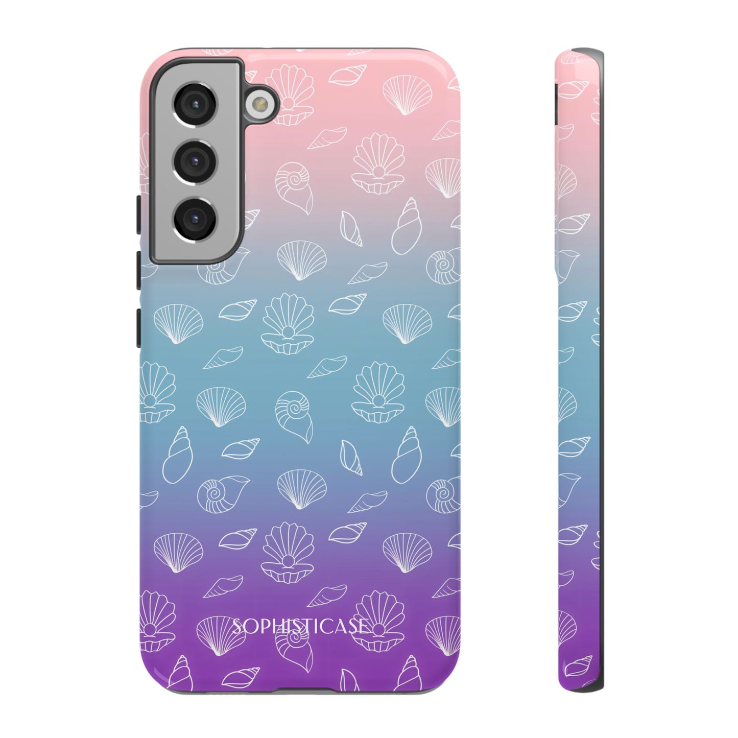 Seashell Society in Pink Blue & Purple Sunset - iPhone Case, Samsung Galaxy Case, Google Pixel Case