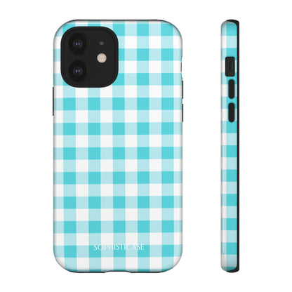 Gingham in Aqua - iPhone Magsafe Case
