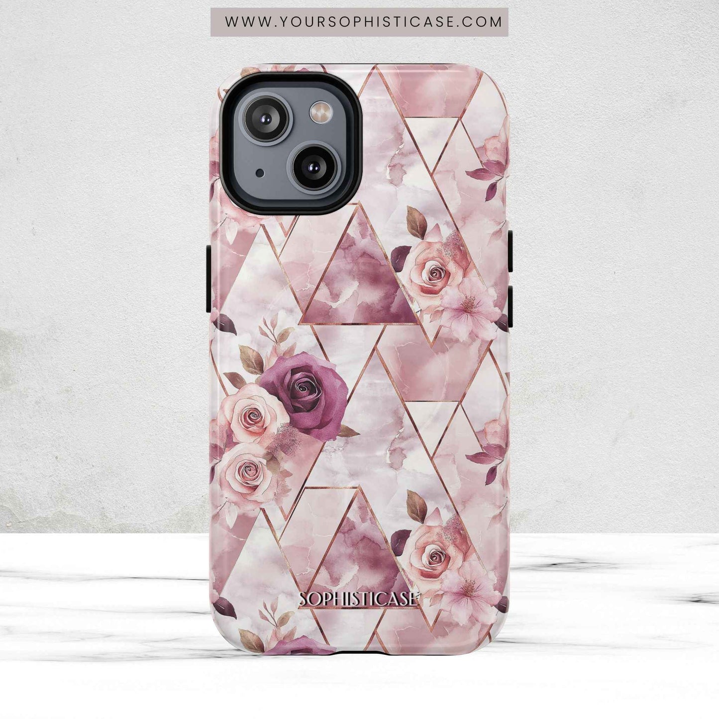 Royal Floral in Plum Chevron - iPhone Magsafe Case
