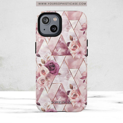 Royal Floral in Plum Chevron - iPhone Magsafe Case