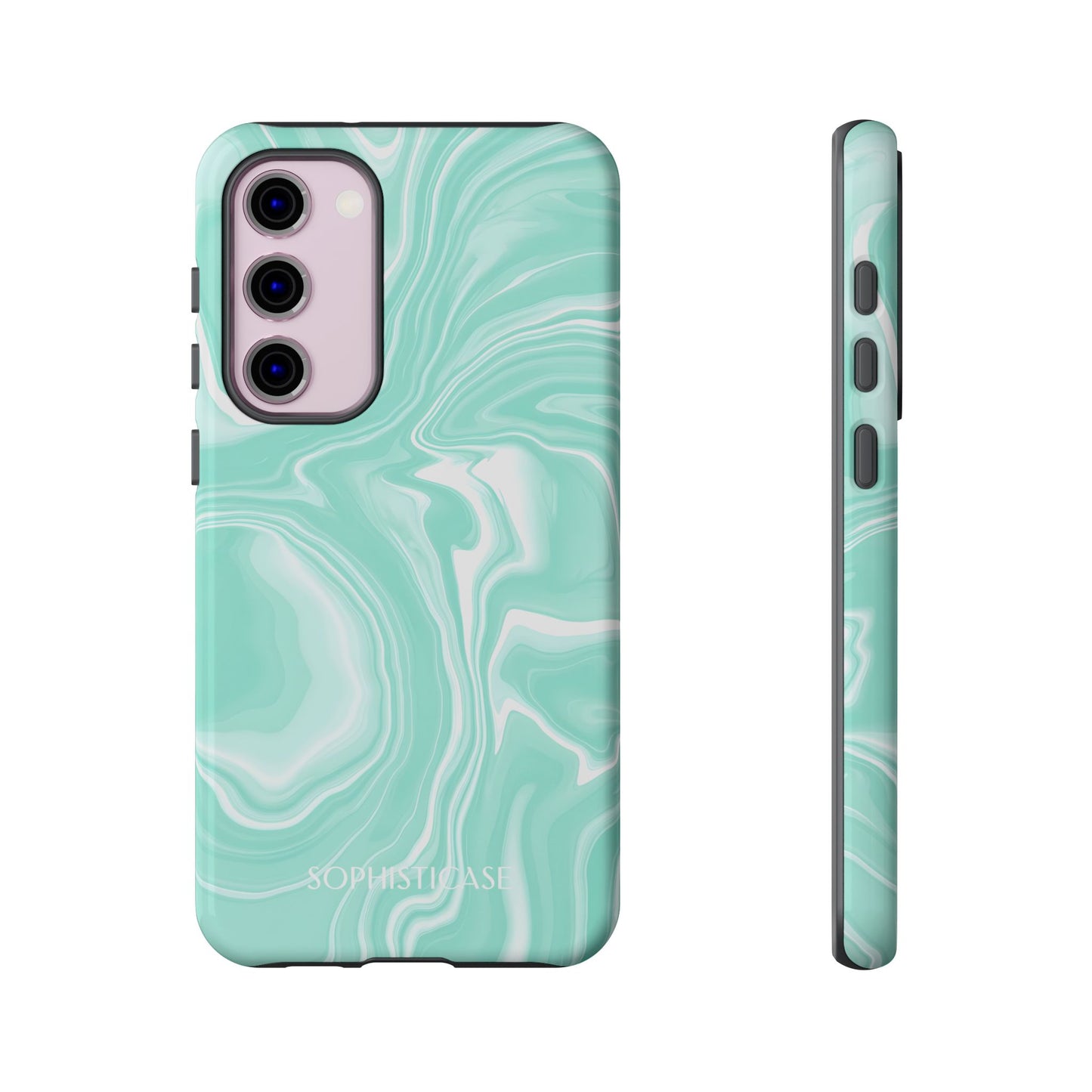 Liquid Dreams in Green - Drop Proof Phone Case for Samsung Galaxy