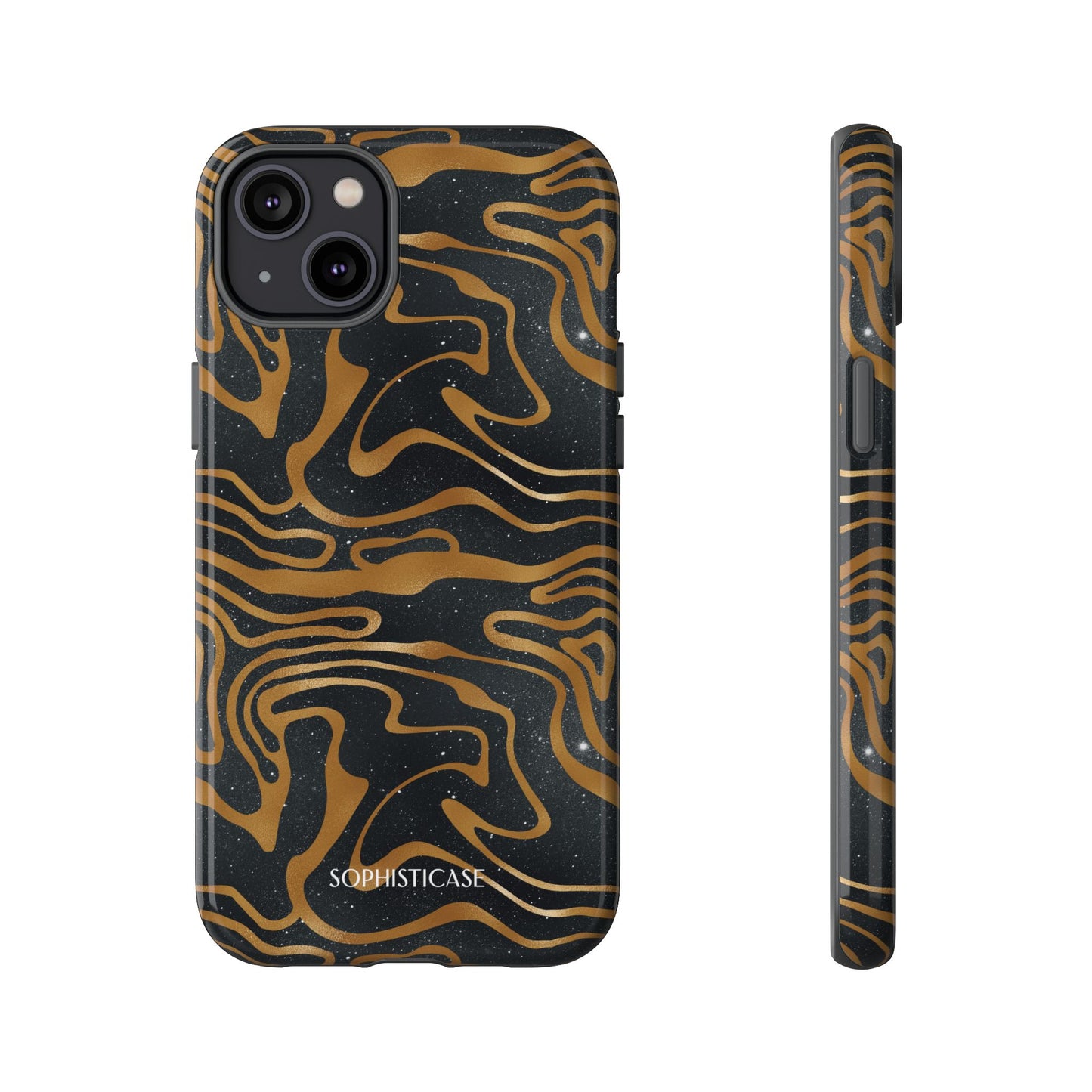 Cosmic Gold in Black - iPhone Case, Samsung Galaxy Case, Google Pixel Case