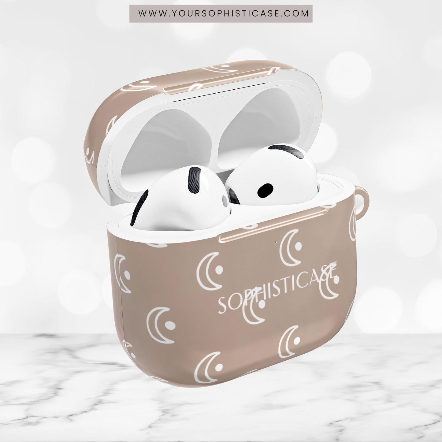 AirPod Cases - Moon Phase in Boho Brown