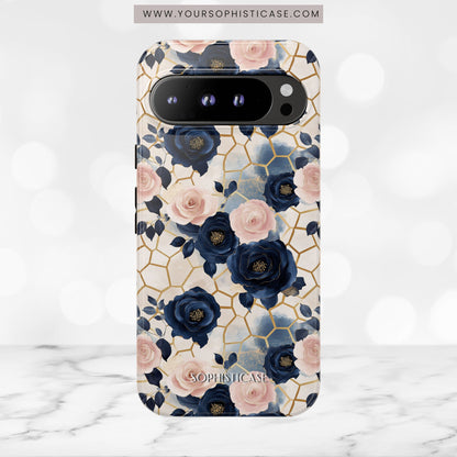 Royal Floral in Navy Hive - Tough Phone Case