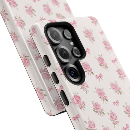 The Sweetest Thing in Coquette Roses and Bows - iPhone Case, Samsung Galaxy Case, Google Pixel Case