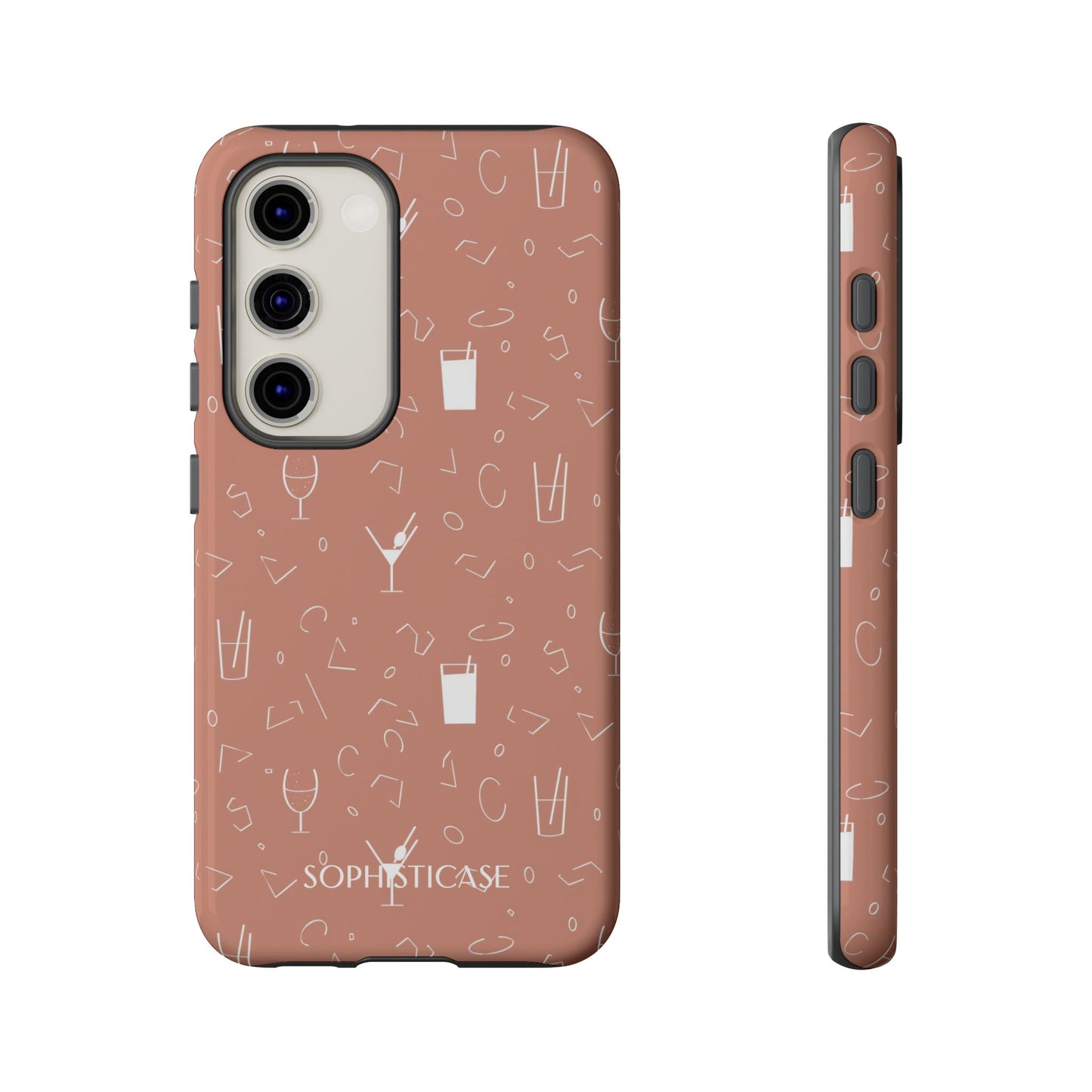 Cocktail Hour in Brown - Drop Proof Phone Case for Samsung Galaxy