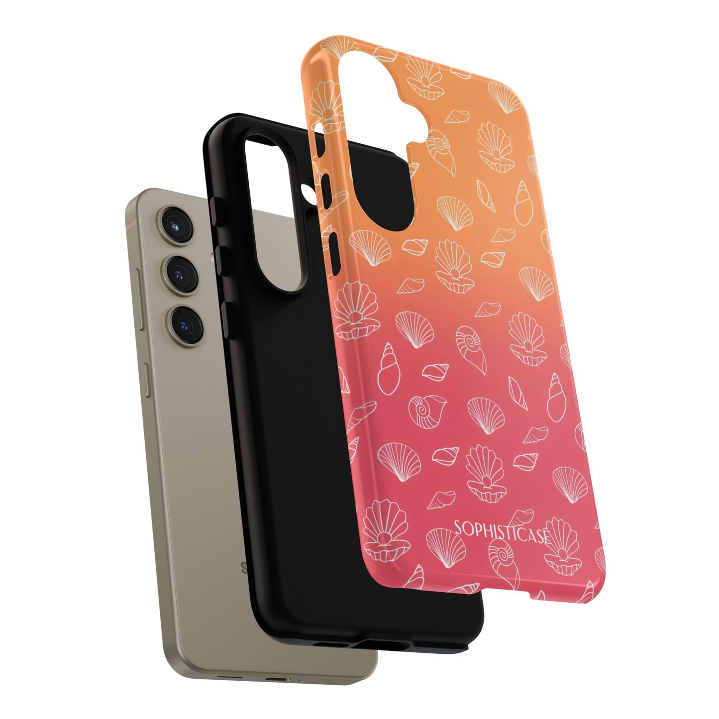 Seashell Society in Sunset Orange - iPhone Case, Samsung Galaxy Case, Google Pixel Case