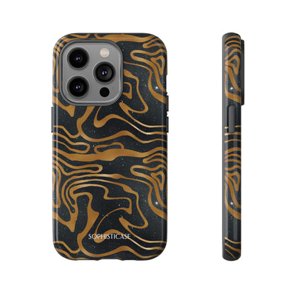Cosmic Gold in Black - iPhone Case, Samsung Galaxy Case, Google Pixel Case