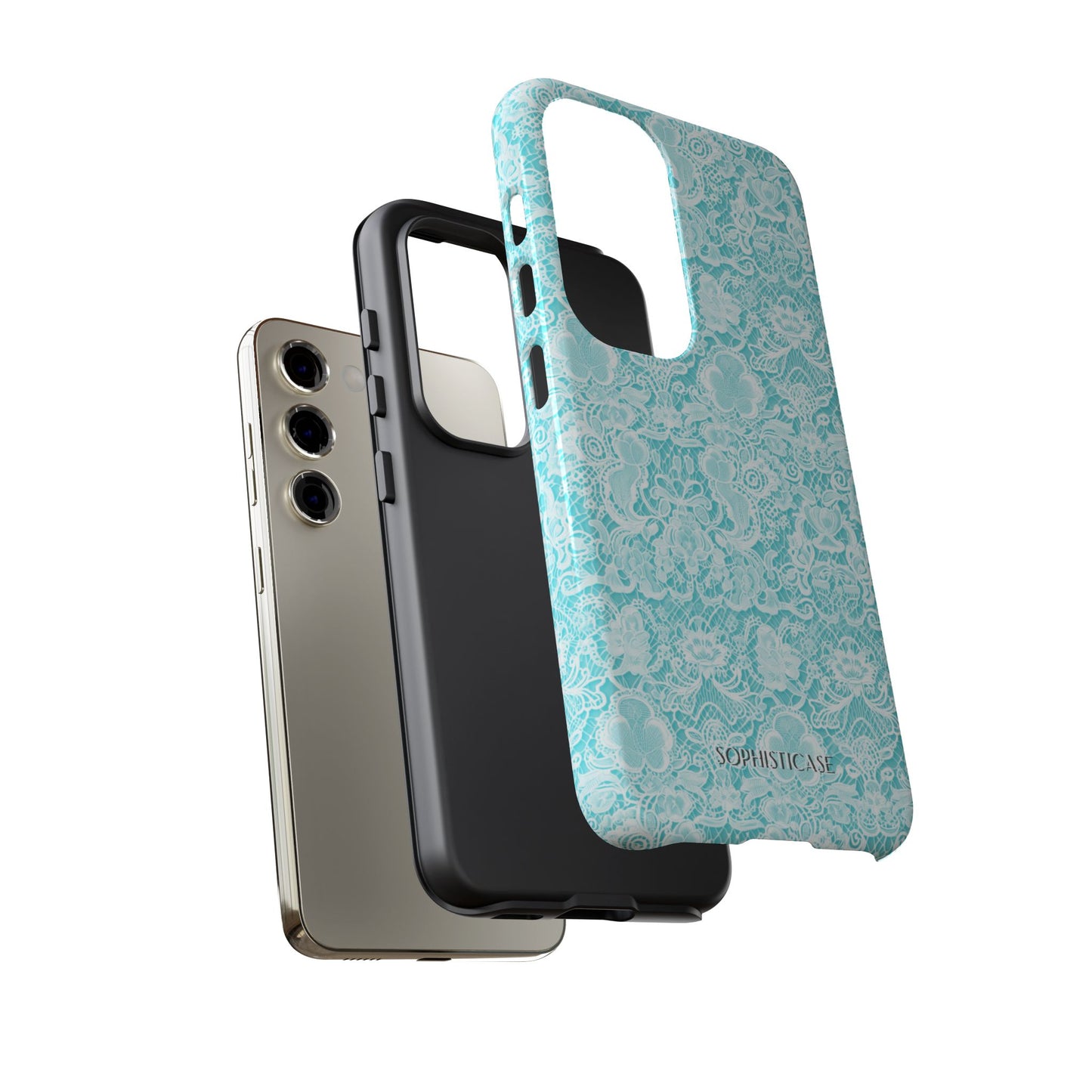 Luxe Lace in Aqua - iPhone Case, Samsung Galaxy Case, Google Pixel Case