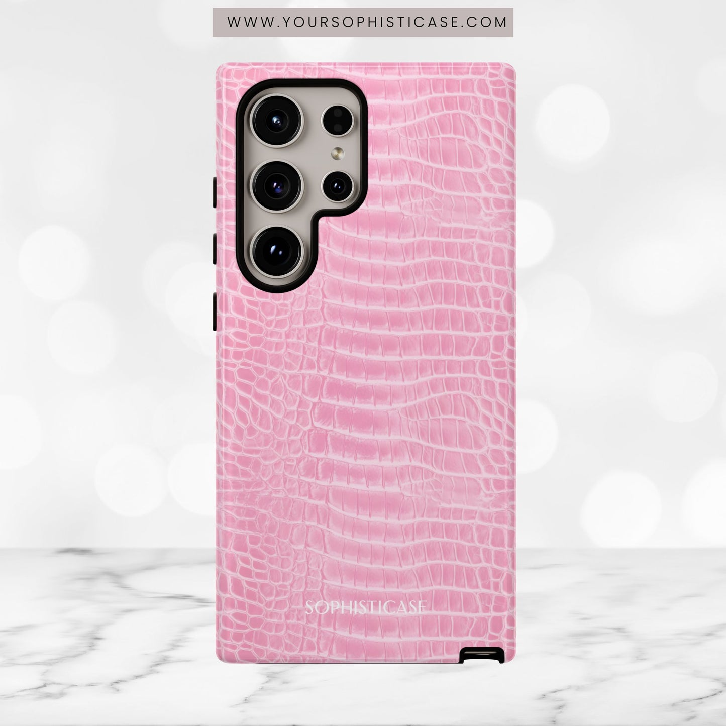 Luxe Leather in Pink - Tough Phone Case
