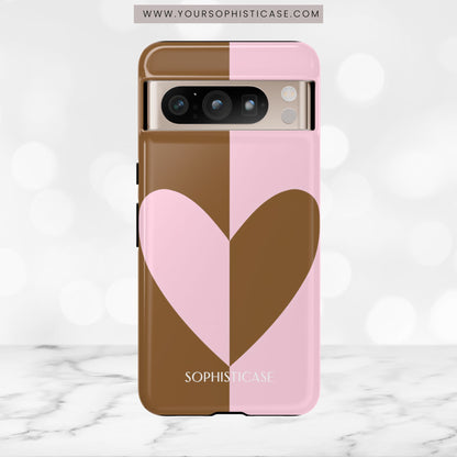 Be Mine in Pink and Brown - iPhone Case, Samsung Galaxy Case, Google Pixel Case