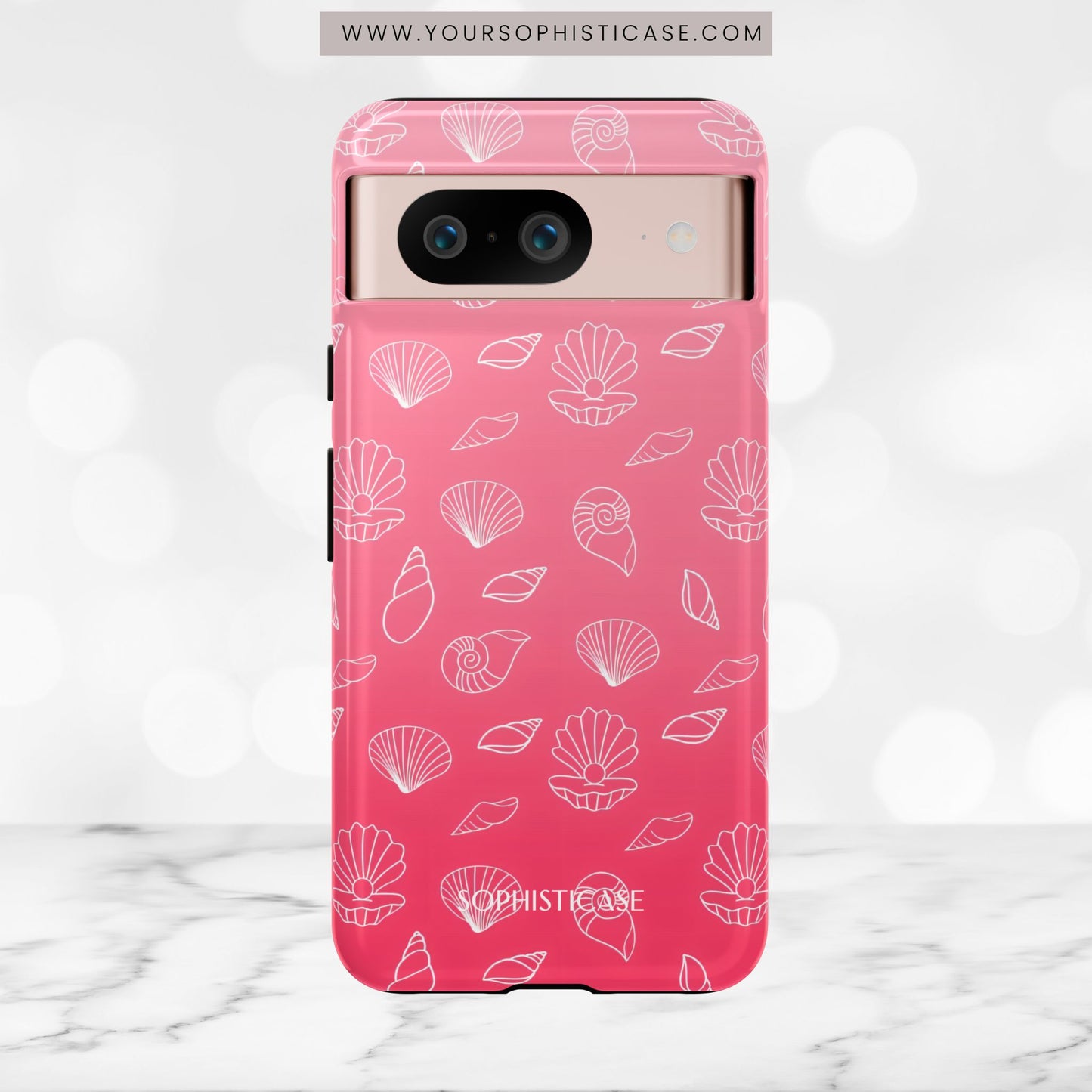 Seashell Society in Sunset Pink - iPhone Case, Samsung Galaxy Case, Google Pixel Case