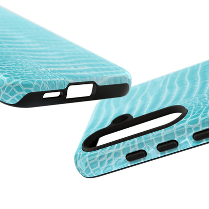 Luxe Leather in Aqua - Tough Phone Case