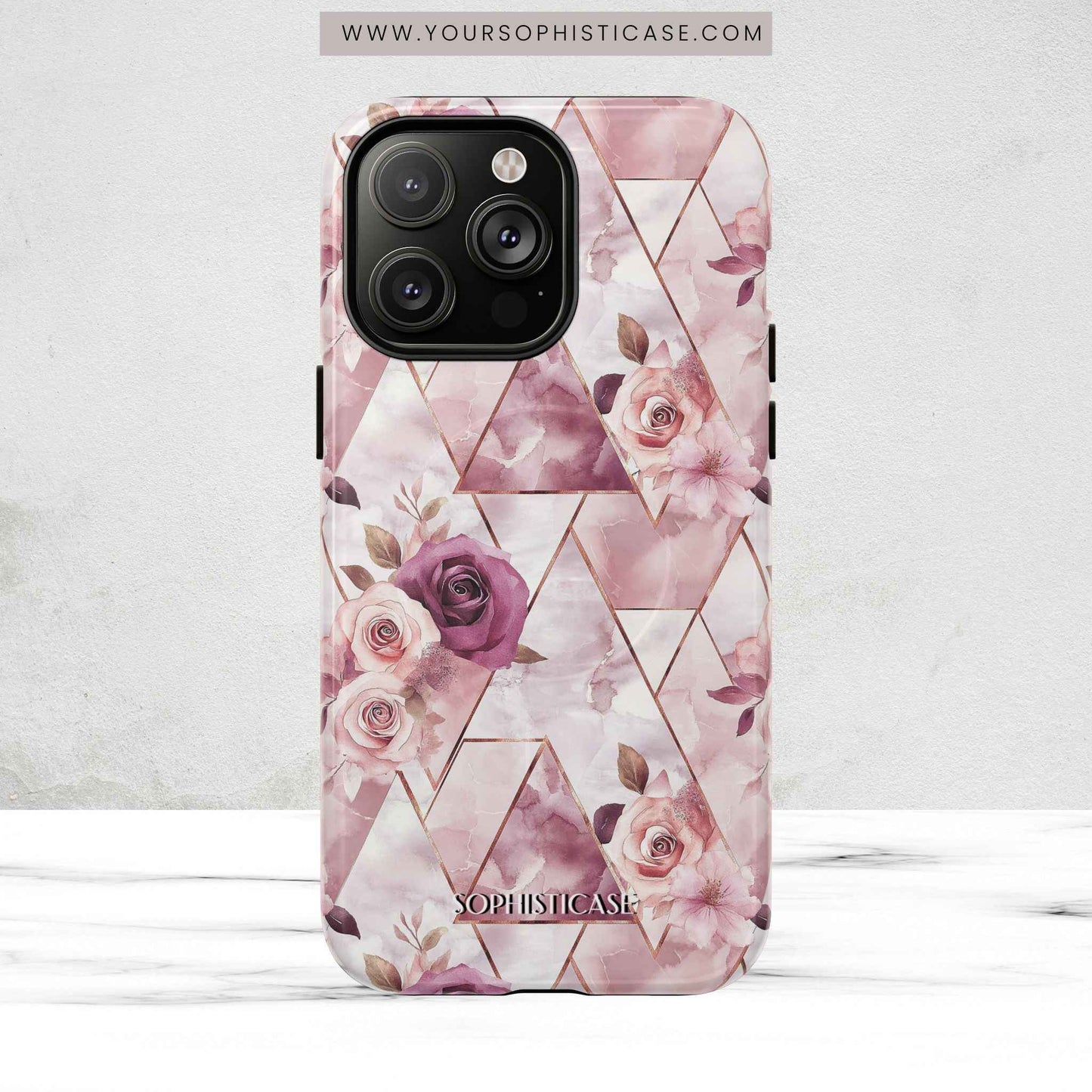 Royal Floral in Plum Chevron - iPhone Magsafe Case