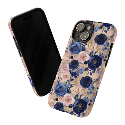 Royal Floral in Navy Blush - Tough Phone Case