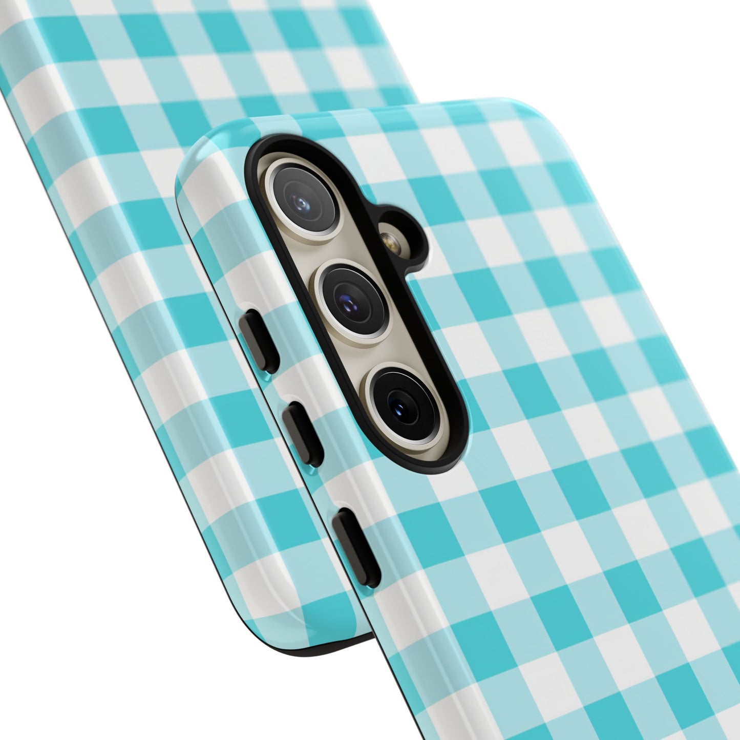 Gingham in Aqua - Tough Phone Case