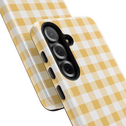Gingham in Yellow - iPhone Case, Samsung Galaxy Case, Google Pixel Case