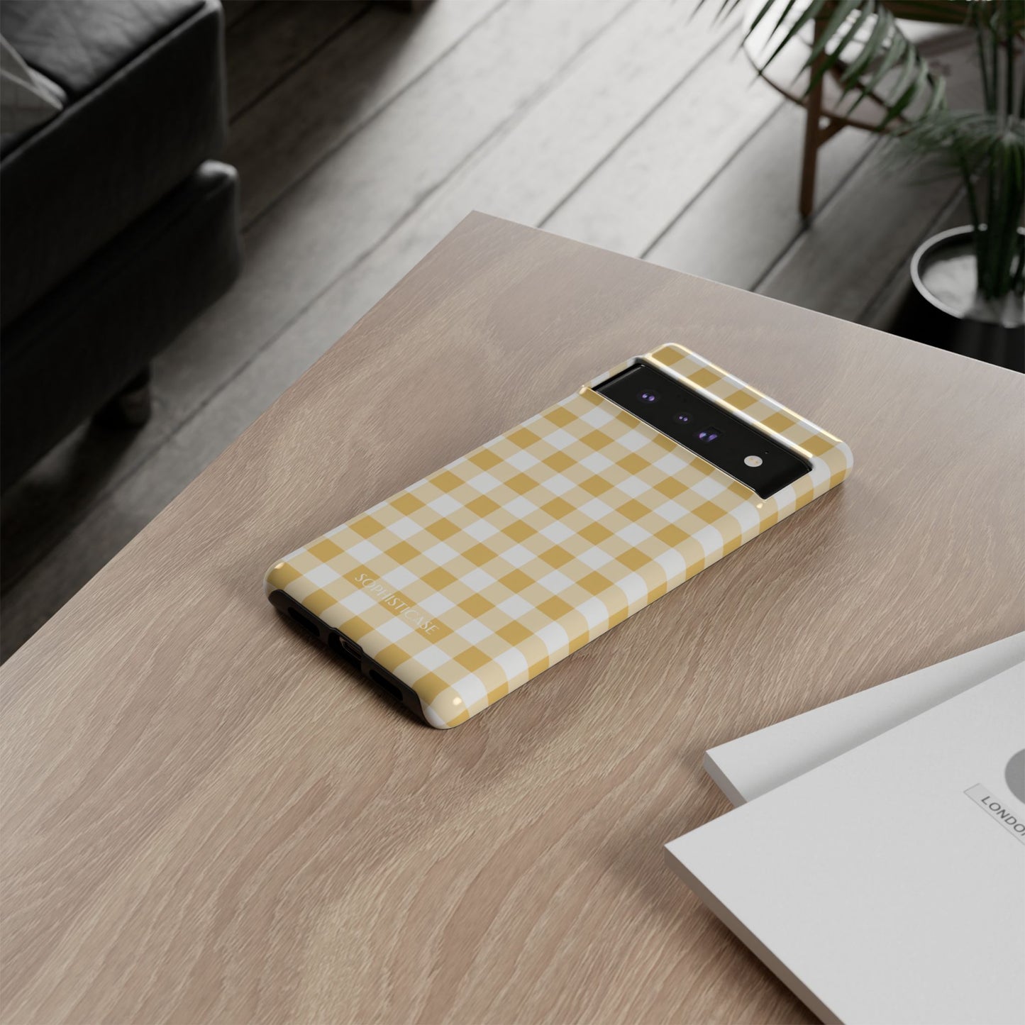 Gingham in Yellow - Tough Phone Case