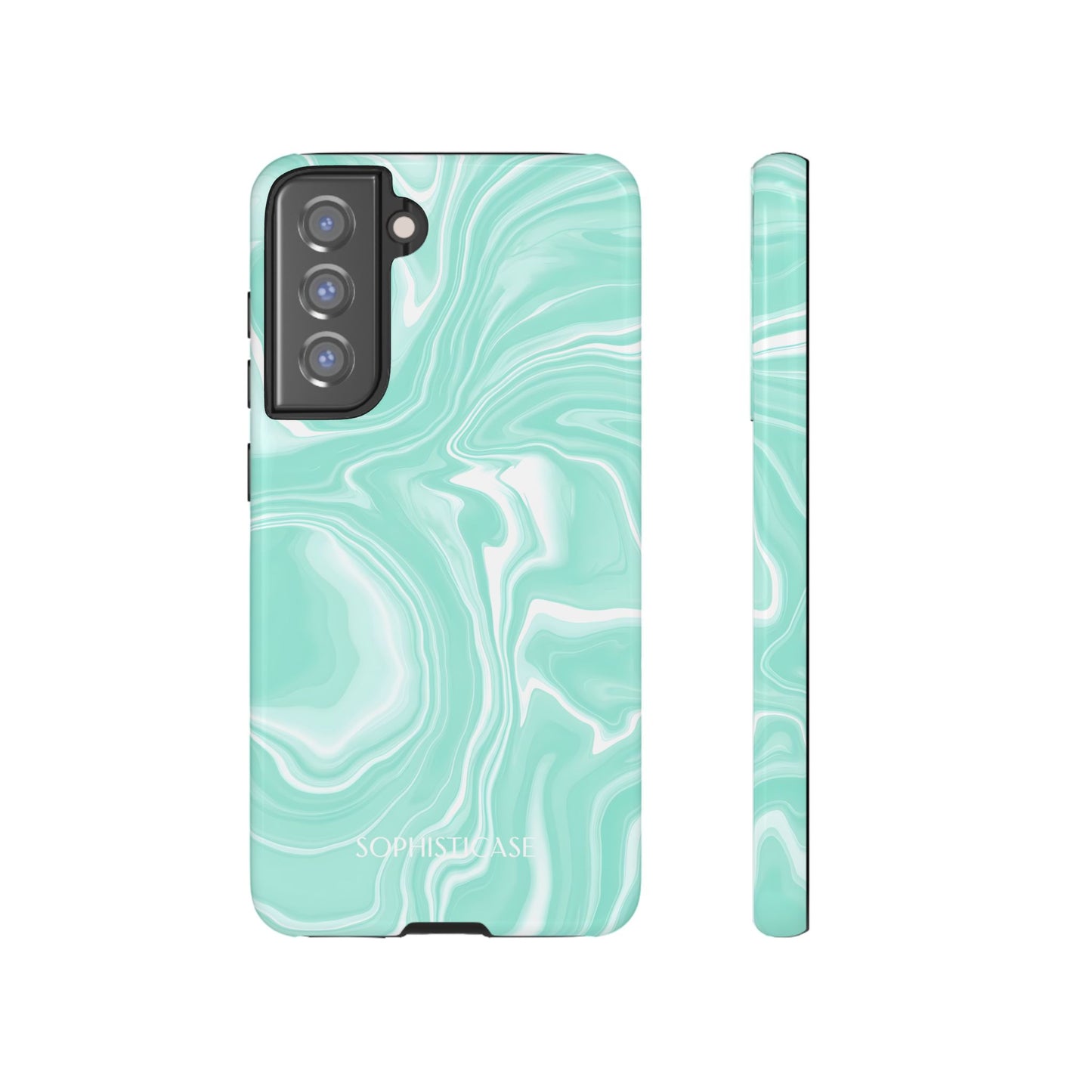 Liquid Dreams in Green - Drop Proof Phone Case for Samsung Galaxy