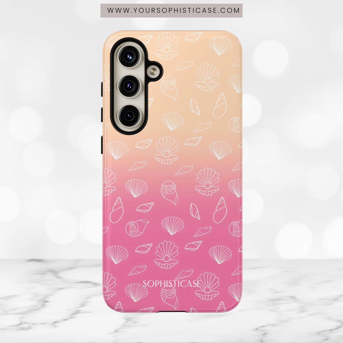 Seashell Society in Sandy Pink Sunset - iPhone Case, Samsung Galaxy Case, Google Pixel Case