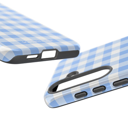 Gingham in Blue - Tough Phone Case