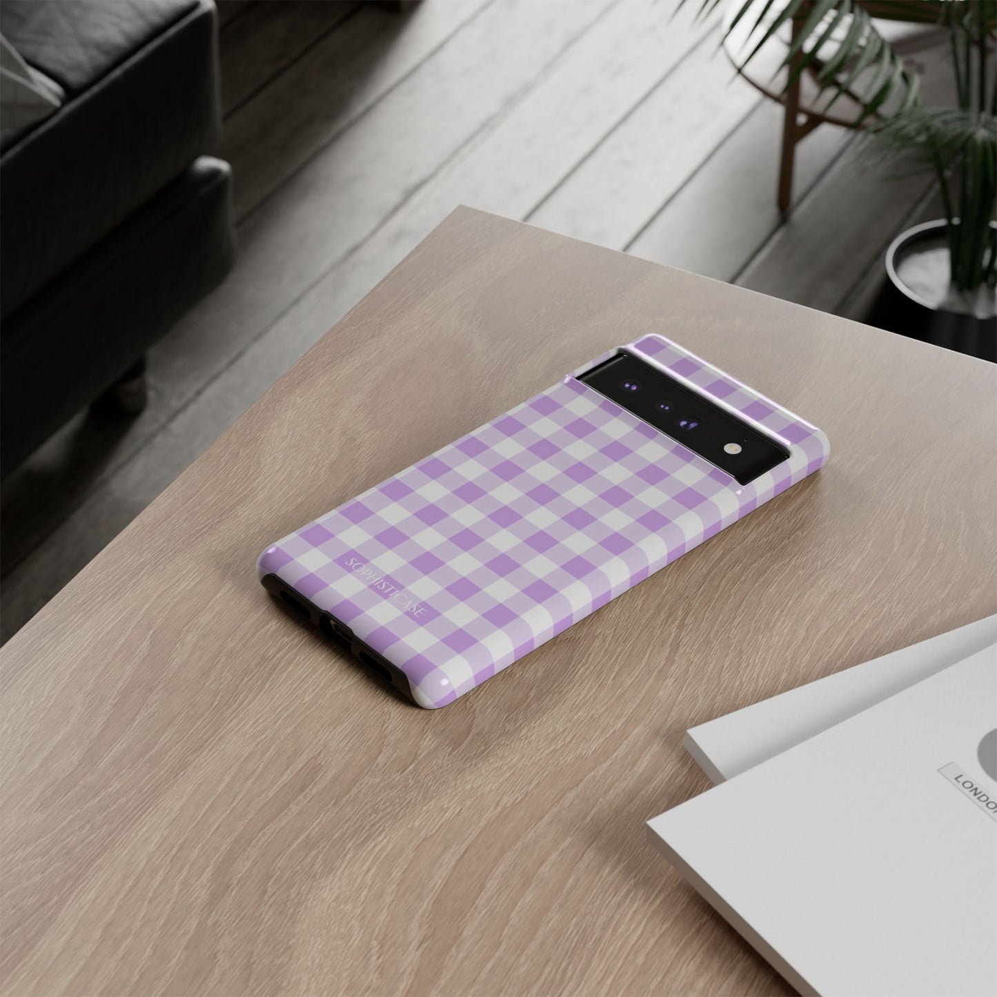 Gingham in Purple - iPhone Case, Samsung Galaxy Case, Google Pixel Case