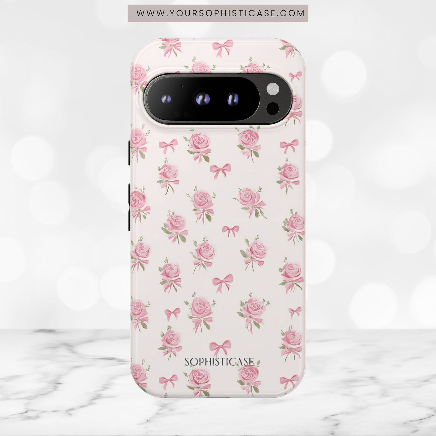 The Sweetest Thing in Coquette Roses and Bows - iPhone Case, Samsung Galaxy Case, Google Pixel Case