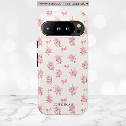 The Sweetest Thing in Coquette Roses and Bows - iPhone Case, Samsung Galaxy Case, Google Pixel Case