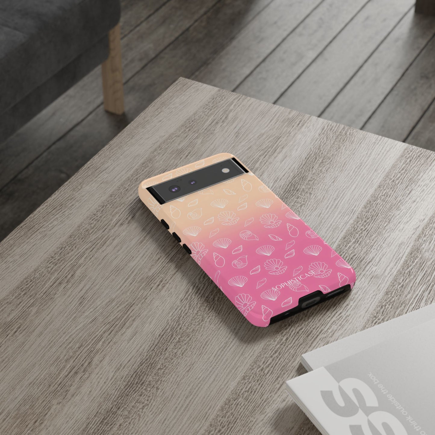 Seashell Society in Sandy Pink Sunset - iPhone Case, Samsung Galaxy Case, Google Pixel Case
