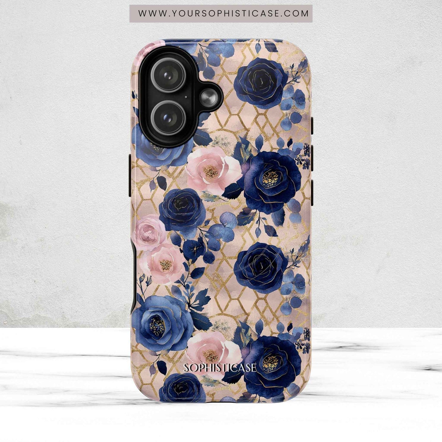 Royal Floral in Navy Blush - iPhone Magsafe Case