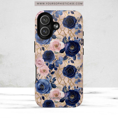 Royal Floral in Navy Blush - iPhone Magsafe Case