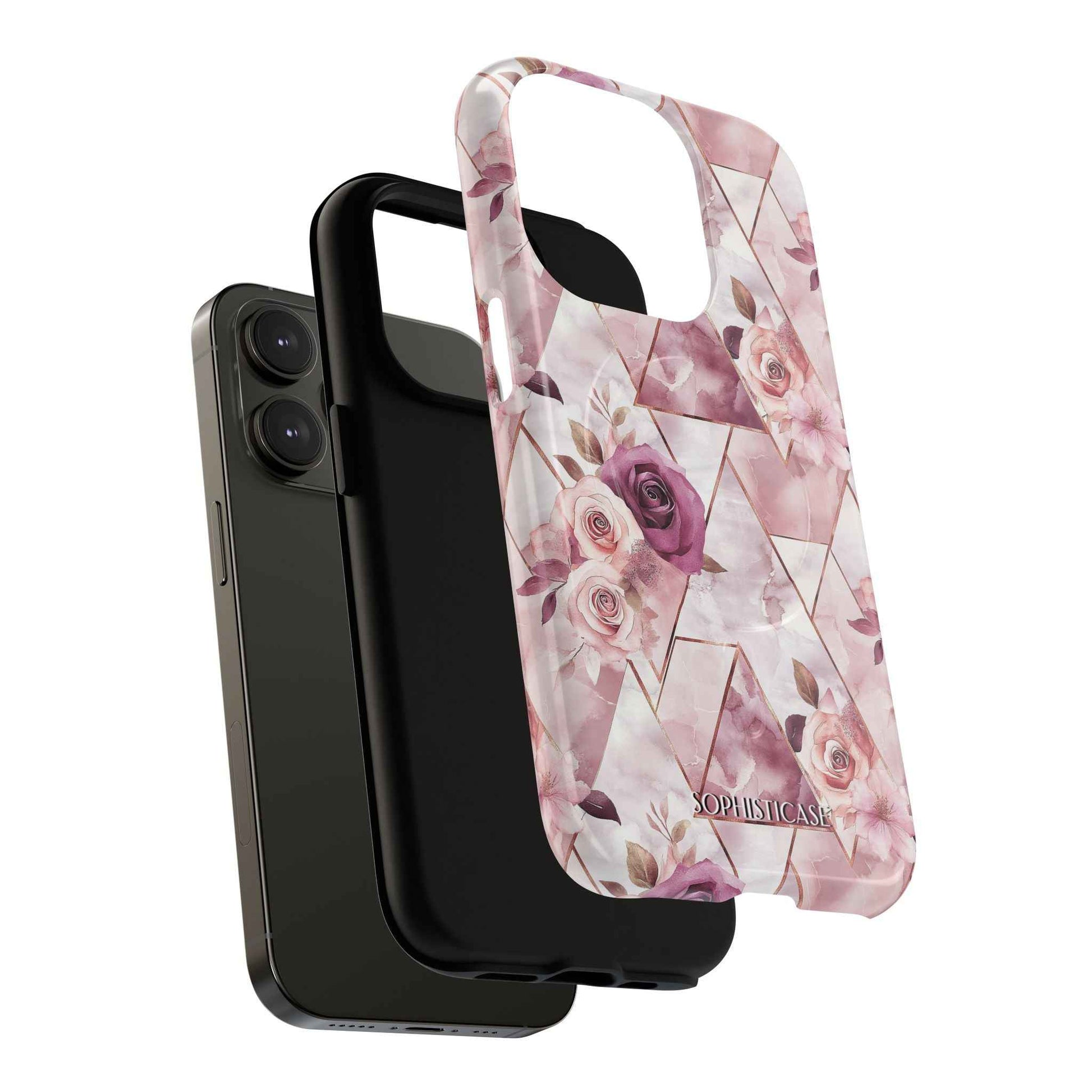 Royal Floral in Plum Chevron - iPhone Magsafe Case