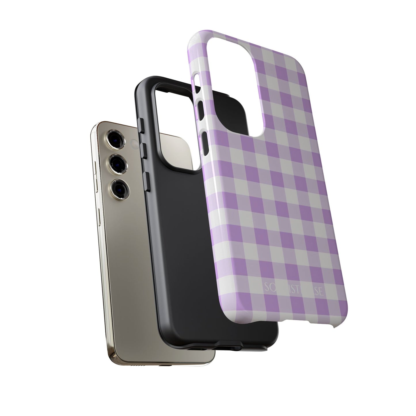 Gingham in Purple - Tough Phone Case for Samsung Galaxy