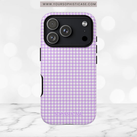 Houndstooth in Pastel Purple - iPhone Case, Samsung Galaxy Case, Google Pixel Case
