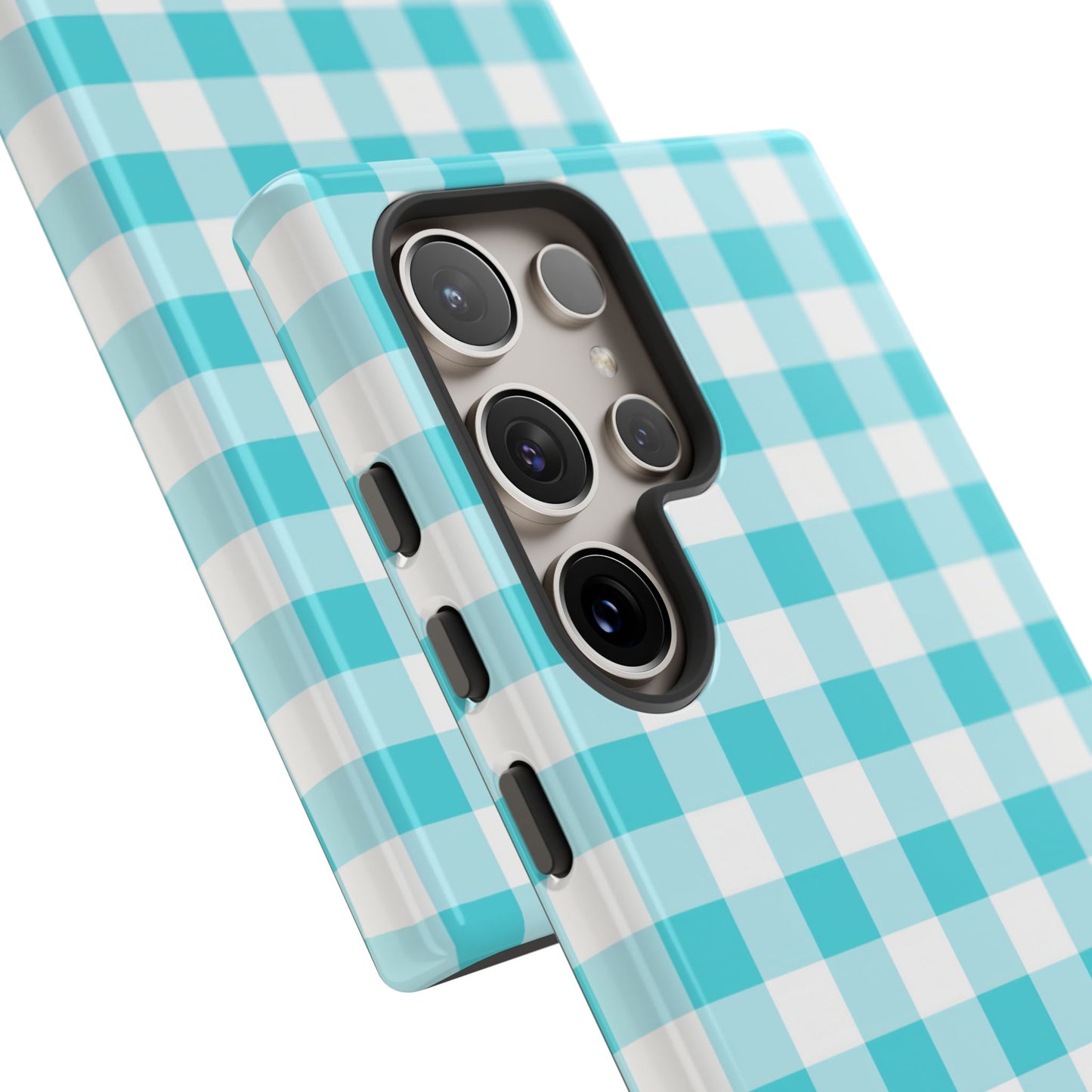 Gingham in Aqua - iPhone Case, Samsung Galaxy Case, Google Pixel Case