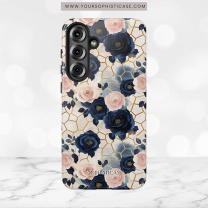 Royal Floral in Navy Hive - Tough Phone Case