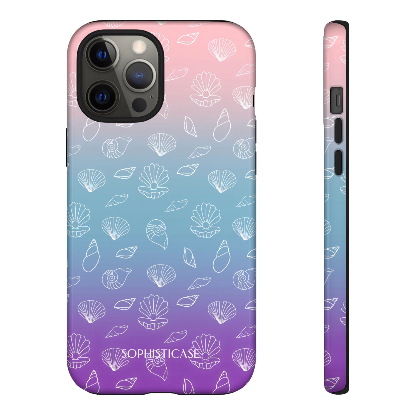 Seashell Society in Pink Blue & Purple Sunset - iPhone Case, Samsung Galaxy Case, Google Pixel Case