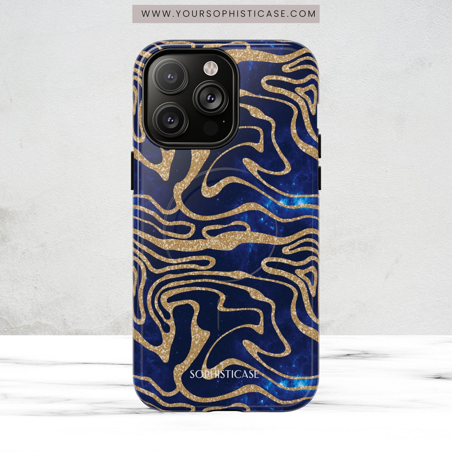 Cosmic Gold in Blue - iPhone Magsafe Case