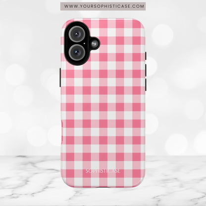 Gingham in Salmon - Tough Phone Case
