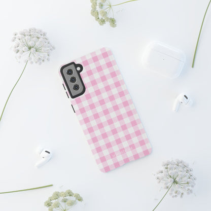 Gingham in Pink - Tough Phone Case