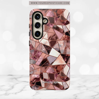 Rose' Runway in Merlot Mosaic - Tough Phone Case