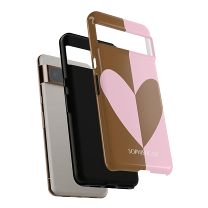 Be Mine in Pink and Brown - iPhone Case, Samsung Galaxy Case, Google Pixel Case