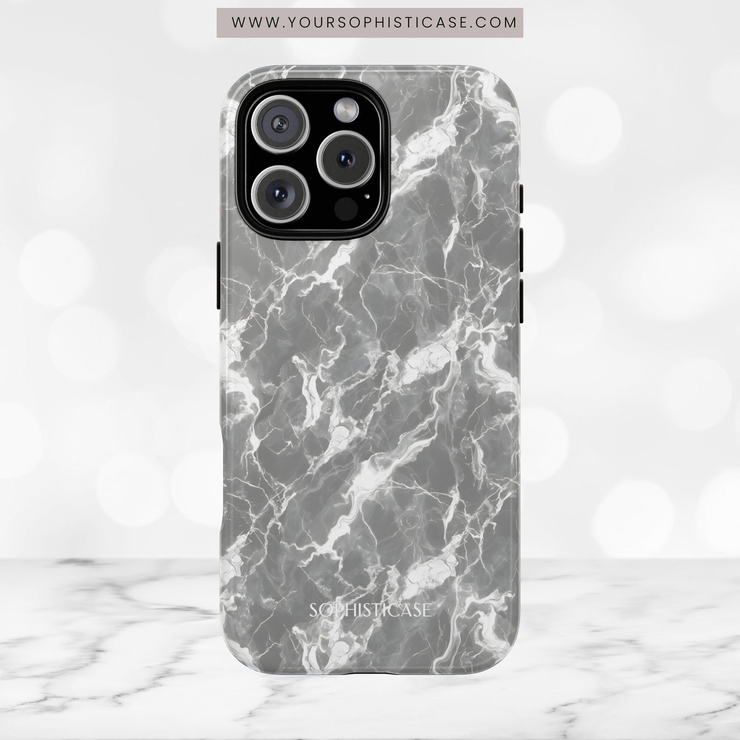 Marble Crush in Charcoal Grey - iPhone Case, Samsung Galaxy Case, Google Pixel Case