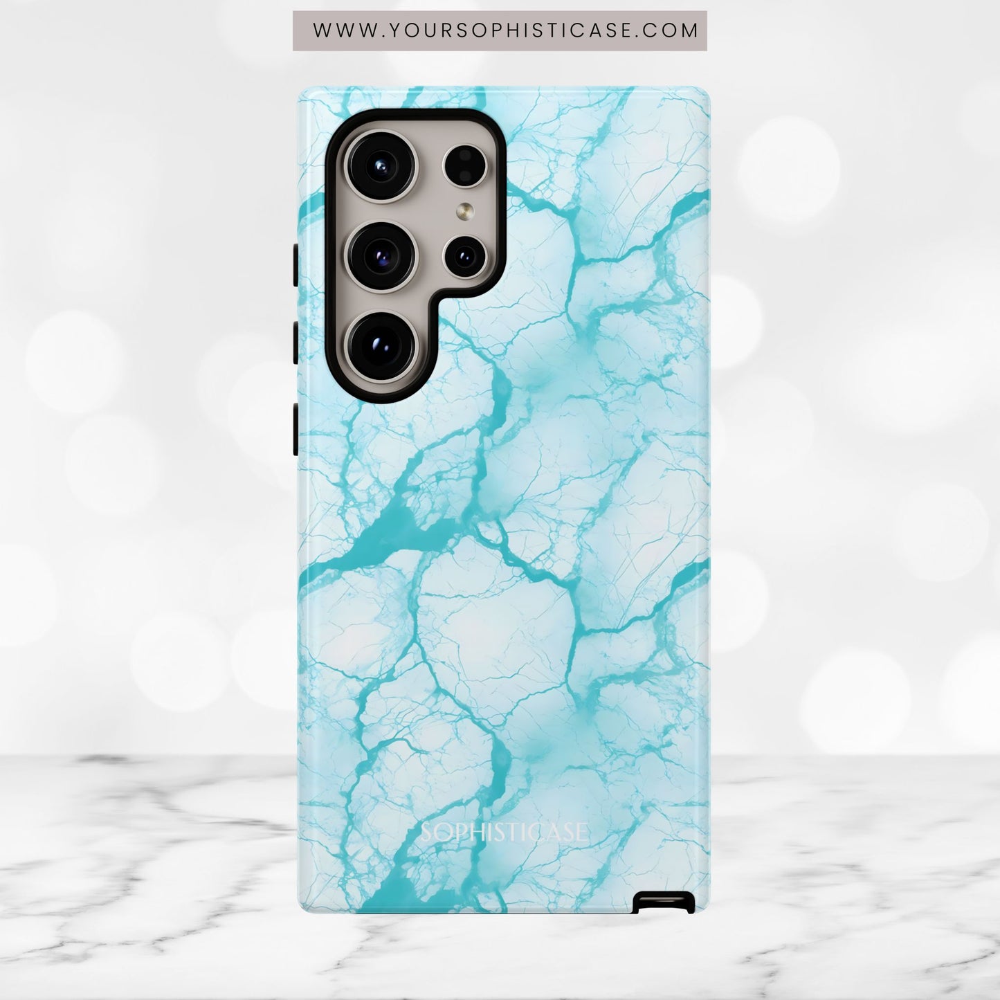 Marble Opulence in Aqua - Tough Phone Case