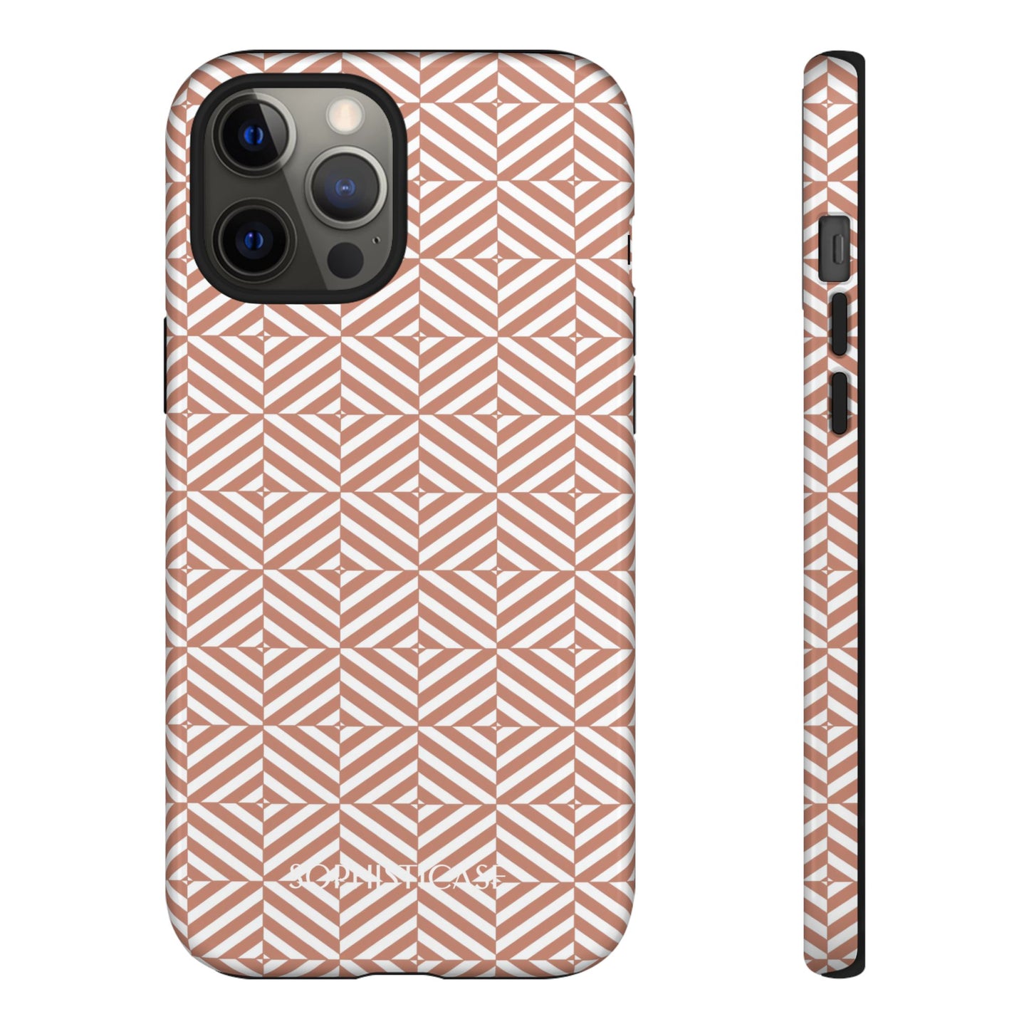 Illusions in Light Brown - Dual Layer Shockproof Phone Case for iPhone, Google Pixel and Samsung Galaxy