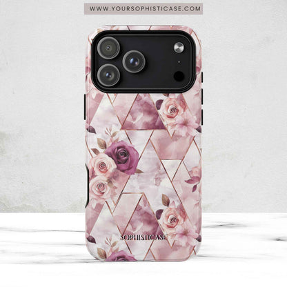 Royal Floral in Plum Chevron - iPhone Magsafe Case