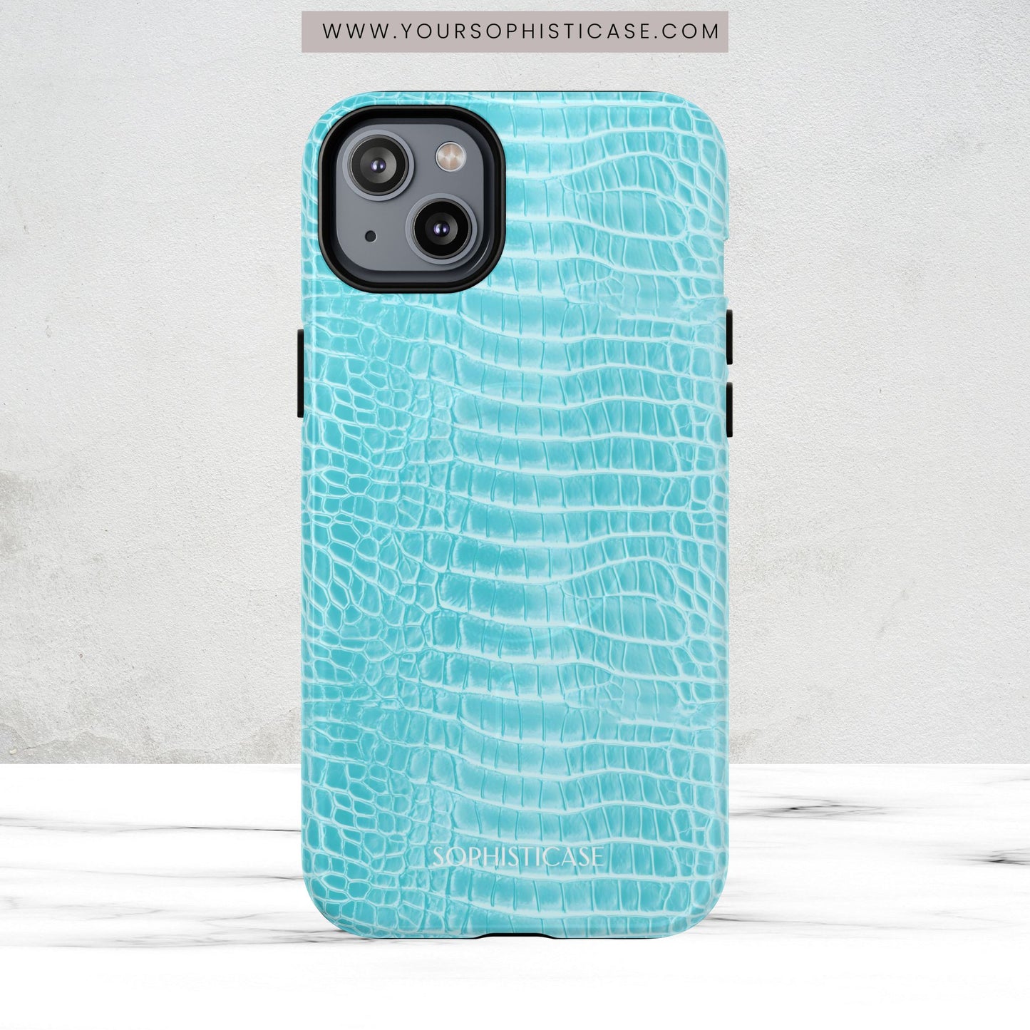 Luxe Leather in Aqua - Magsafe Case